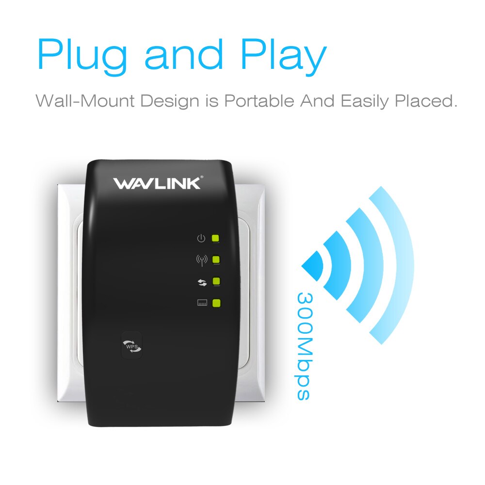 Wavlink Tragbare 2,4G 300Mbps kabellos Wi-fi Verstärker Verlängerung 802.11n/b/g Wifi Signal Verstärker Booster Wifi Palette Weiß/Schwarz