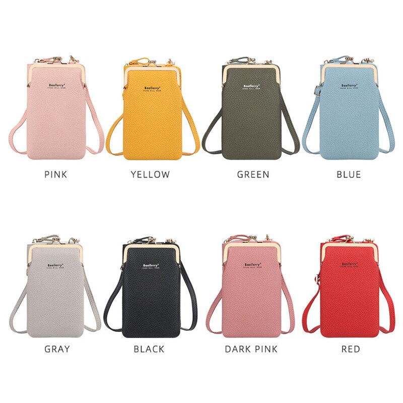 Baellerry Small Shoulder Crossbody Bag Women Cellphone Bag Daily Use Card Holder Phone Purse female Wallet Yellow Bolsas