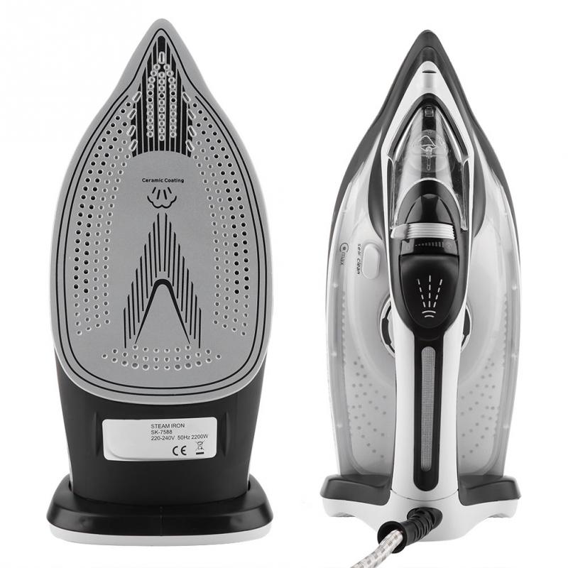 Plancha de Vapor Eléctrica de 3 velocidades, plancha de vapor portátil con enchufe europeo de 220V y 2200W, plancha de vapor inalámbrica con ajuste, placa de cerámica