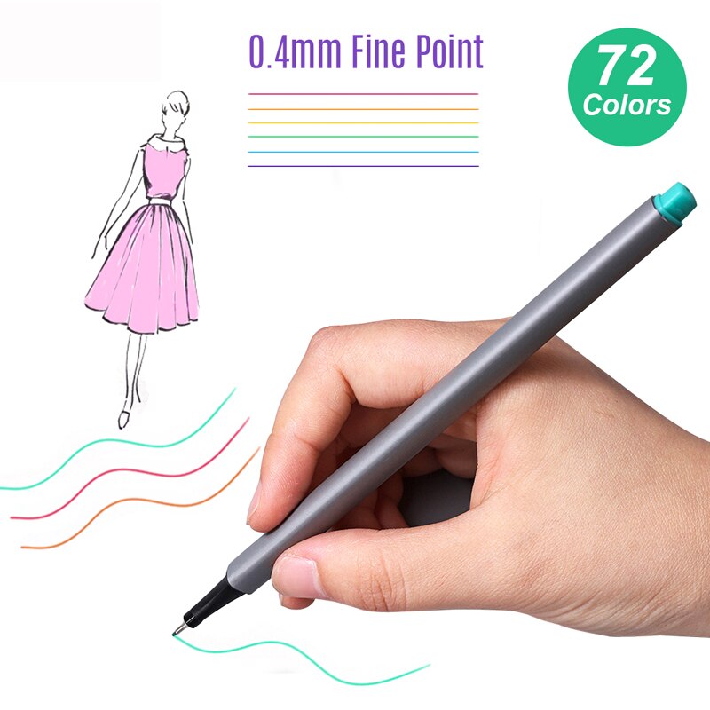 24/48/72/102 Kleuren Aquarel Markers Voor Tekening Set Viltstiften Voor Kinderen 0.4Mm Fijne tip Schetsen Markers Art Supplies