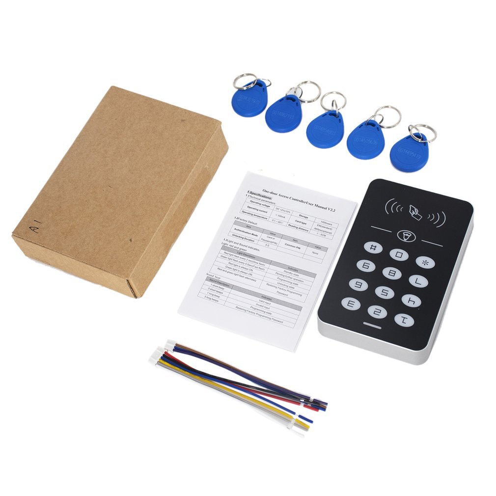 Hands Door Access Control System Kit RFID Keypad Power Supply Electric Magnetic Lock Strike Door Locks for Home: with five Keychain