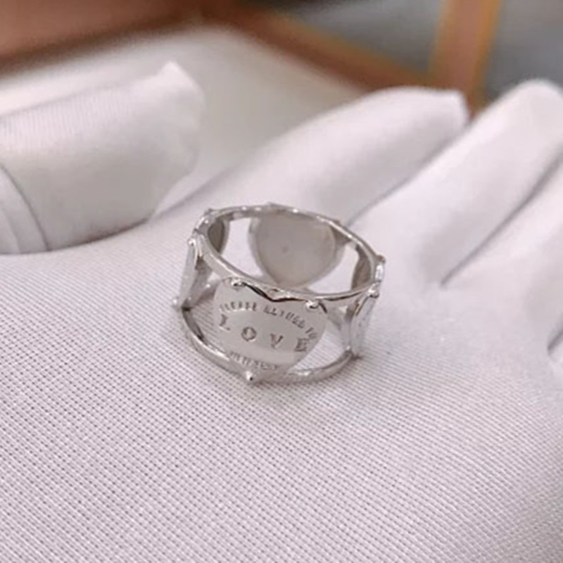1: 1 prata esterlina 925 clássico moda popular multi-coração amor senhoras anel jóias