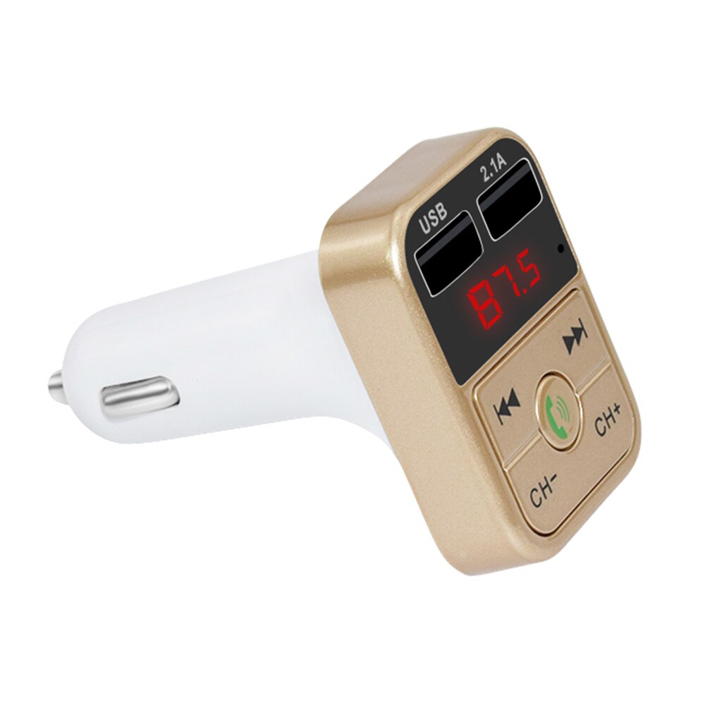 Lecteur Mp3 multifonction pour voiture, Kit Bluetooth mains libres, transmetteur FM pour Automobile, adaptateur de chargeur, accessoires: Golden
