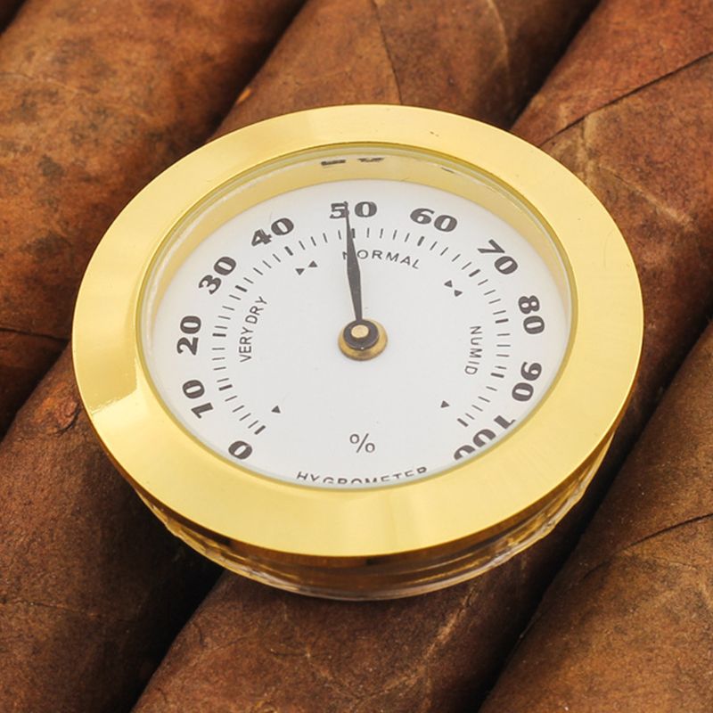 38mm Round Glass Analog Hygrometer For Humidors ，For Guitar Violin Cigar Tobacco