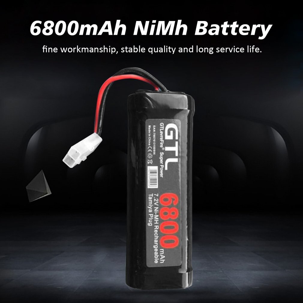 6800mAh 7.2V NiMh RC Toy Battery Rechargeable Flat Racing Car Replacement Battery for RC Airplane Helicopter Boat