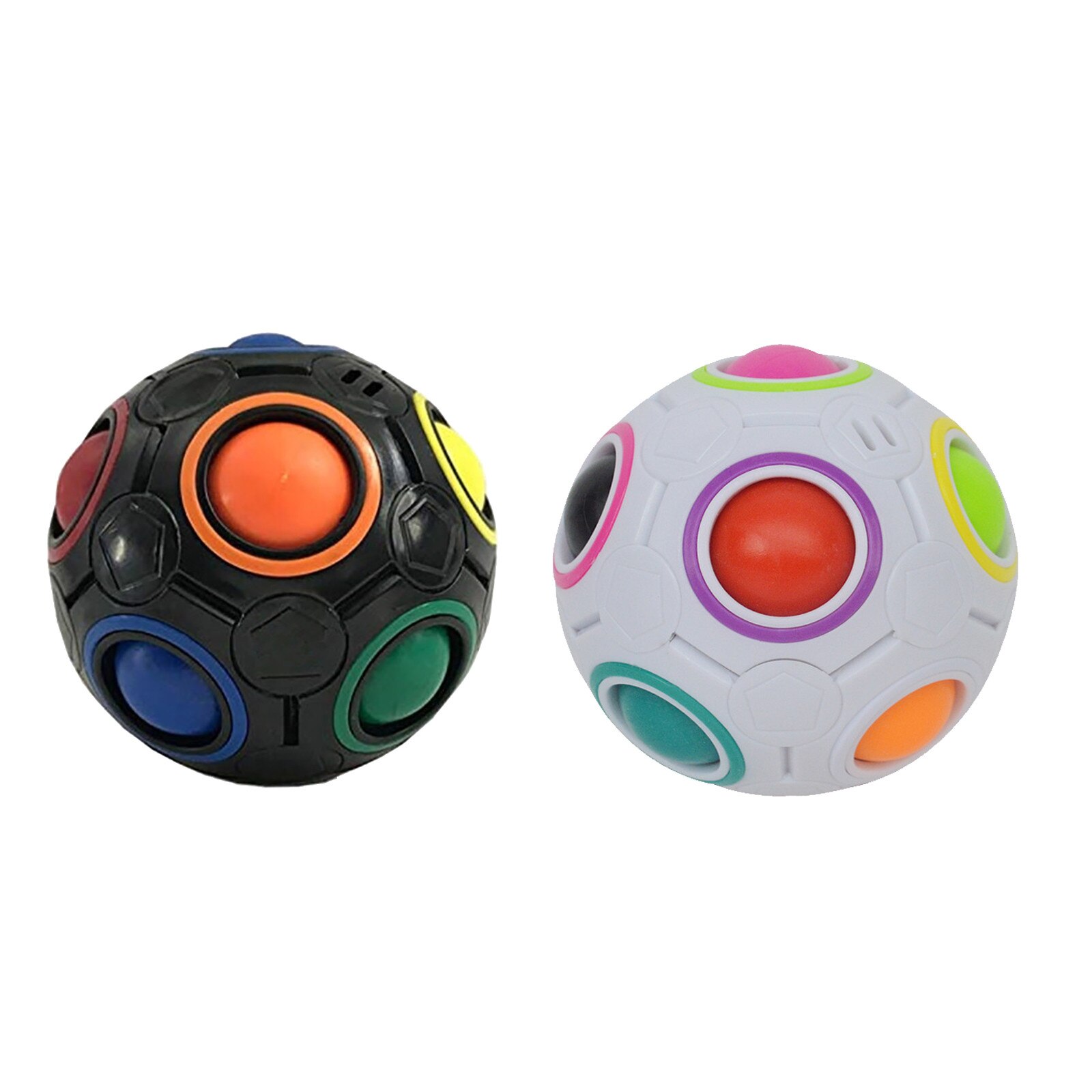 Fidget Toys Stress Reliever Simple Dimple Rainbow Magic Ball Figet Toys Simple Dimple Fidget Toy Anti Stress Figet Toys: 2PCS A