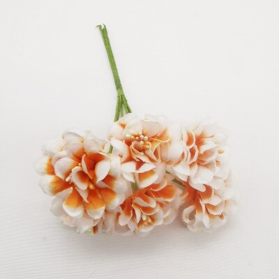 6 STUKS Geschenkdoos Scrapbooking Anjer Kunstbloemen Zijde Boeket Voor Bruiloft Decoratie Party DIY Krans Craft Nep Bloem