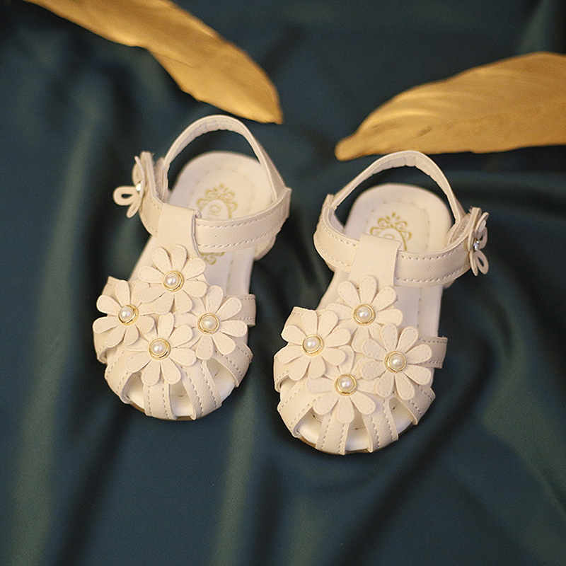 Blume Mädchen Sandalen Baby Kinder Prinzessin Strand Schuhe kinder Sandalen Für Mädchen Kleinkind Sommer Schuhe sandalia infantil: WHITE / 16