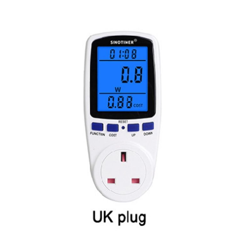 Power Meter Plug LCD Display 7 Display Mode Wattmeter Energy Consumption Monitor