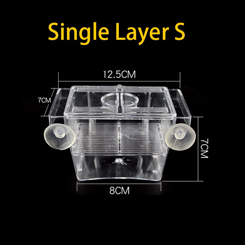 1 PCS Acrylic Fish Tank Breeding Isolation Box Aquarium Hatchery Incubator Holder Aquarium Accessories Fish Supplies: Single Layer S