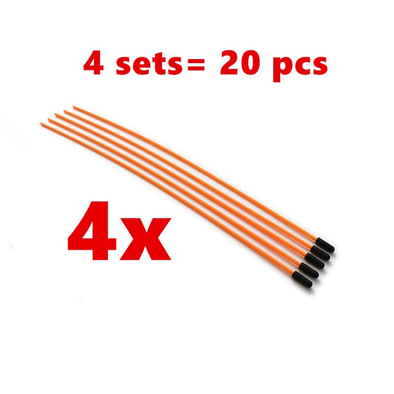 Tube récepteur d&#39;antenne en plastique, 300mm, avec capuchon pour récepteurs 2.4ghz, pièces de bateau pour voiture 1/5 1/8 1/10 RC, 5/20 pièces: Orange 4 set
