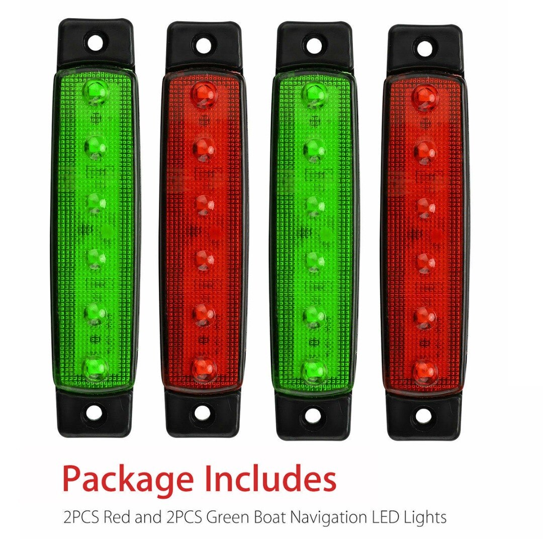 4 stk 6 led rød grøn bådnavigation led lys signal agterlys båd styrbord lampe 120lm til bil auto lastbil tilbehør dele