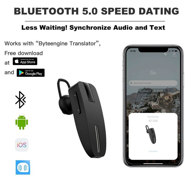 Peiko Smart Online Foto Vertaler Vertaler Vertaler Direct Draadloze Bluetooth Vertaler Headset Reizen Business