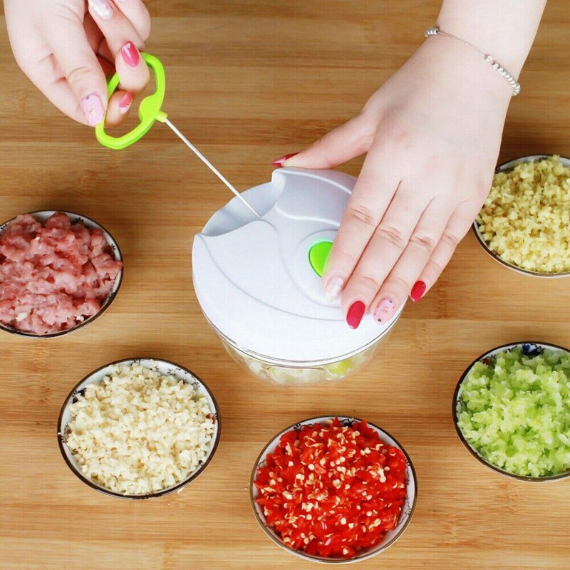 Multifunctionele Pull Touw Fruit Groente Twist Shredder Handmatige Vleesmolen Crusher Knoflook Cutter Groente Chopper Slicer