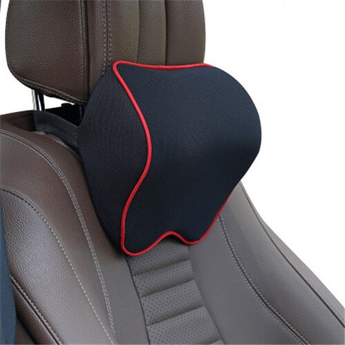 Auto Nek Hoofdsteun Kussen Auto Accessoires Kussen Auto Seat Hoofd Ondersteuning Nek Protector Automobiles Seat Neksteun Geheugen Katoen: Black red