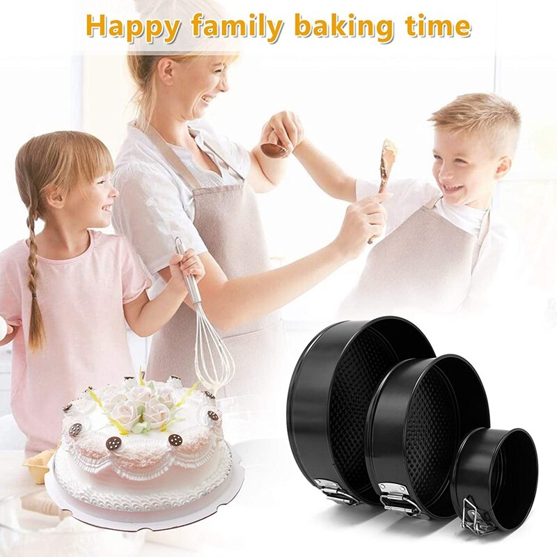 -3Pcs (4/7/9 Inch) Springform Pan Cake Pans Set -Detachable Bakeware Cheesecake Round Cake, Quiches Pans Baking Mold