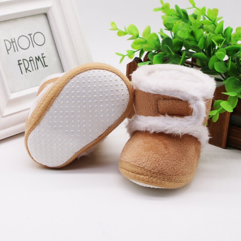 Warm Fleece Baby Girl Snow Boots For Baby Girl Boy Anti-silp Prewalker Booties Baby Shoes Toddler Shoe 0-18 Months