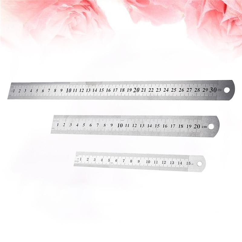 3 Stck Lineal Sauerei Werkzeug Metall Lineal Edelstahl Edelstahl Edelstahl Herrscher Herrscher Gerade Herrscher für Heimat Sekretariat