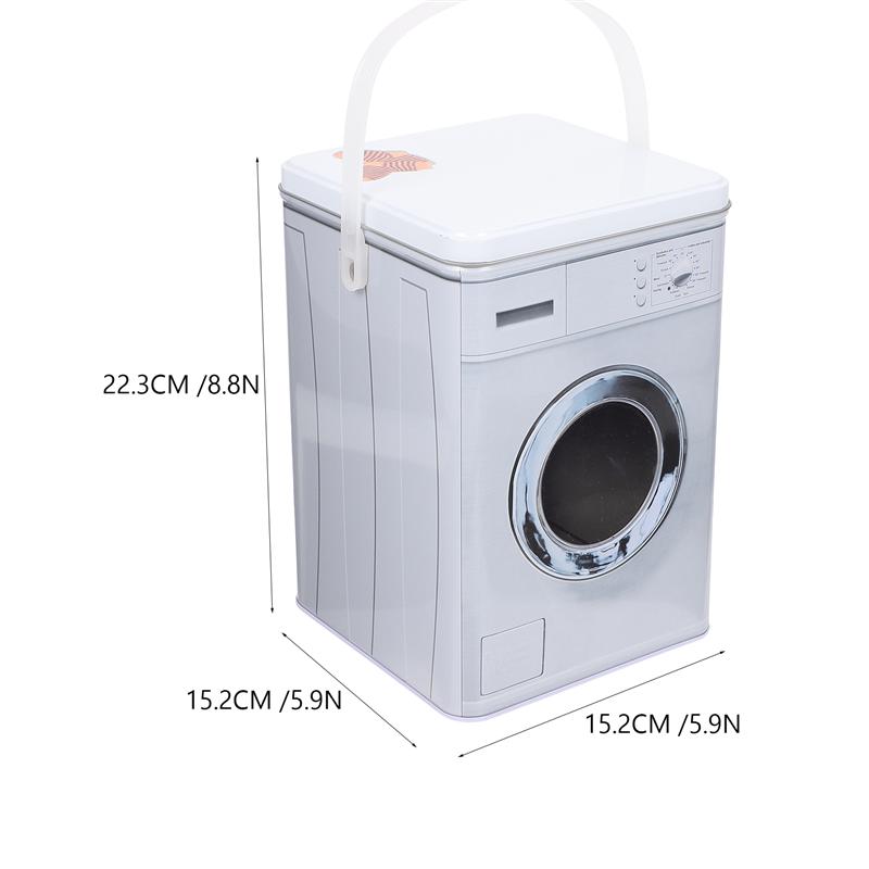 Multifunctional Washing Machine Shape Laundry Powder Storage Box Iron Laundry Beads Scent Booster Container With Handle
