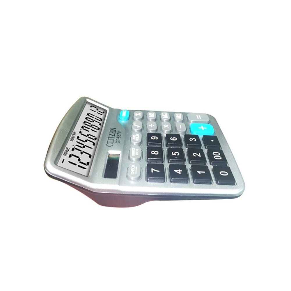 12 Digit Desk Electronic Calculator Big Buttons Financial Business Accounting Tool Battery Solar 2 In 1 Powered Office Supplies