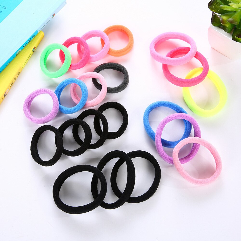 30 Uds diámetro 4cm cuerda de goma Gomilla elástica, bandas elásticas para cabello mujer chica tocado gomas para atar el pelo coleta titulares Accesorios