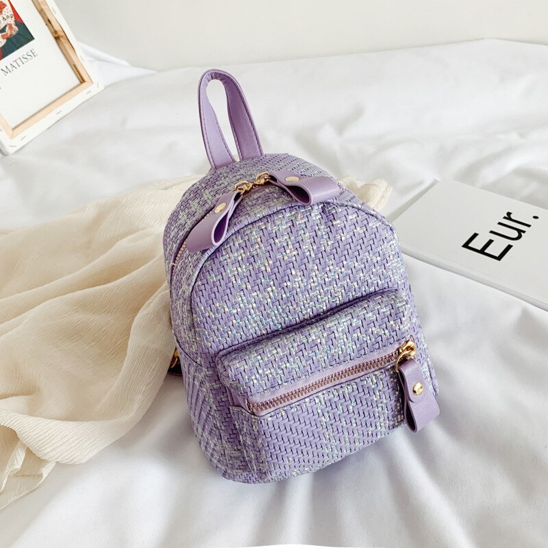 Kinderen Rugzak Geruite Vrouwen Tas Rugzak Een-Handed Bag Baby Leisure Reistas Kid 'S Meisjes Leuke school Boekentas: Purple
