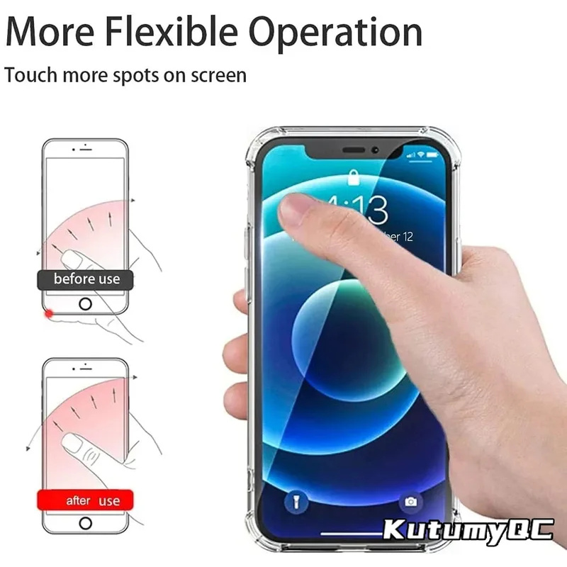Transparent Cell Phone Ring Holder Stand 360° Degree Rotation Clear Finger Grip Kickstand Compatible iPhones or Phone Case