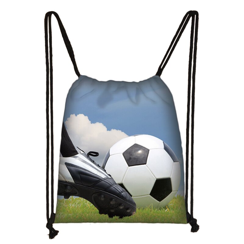 Footbally / Soccerly Druck Rucksack Männer Leinwand Reisetasche Teenager Jungen Kordelzug Schuhe Halter Kinder: skdzq07