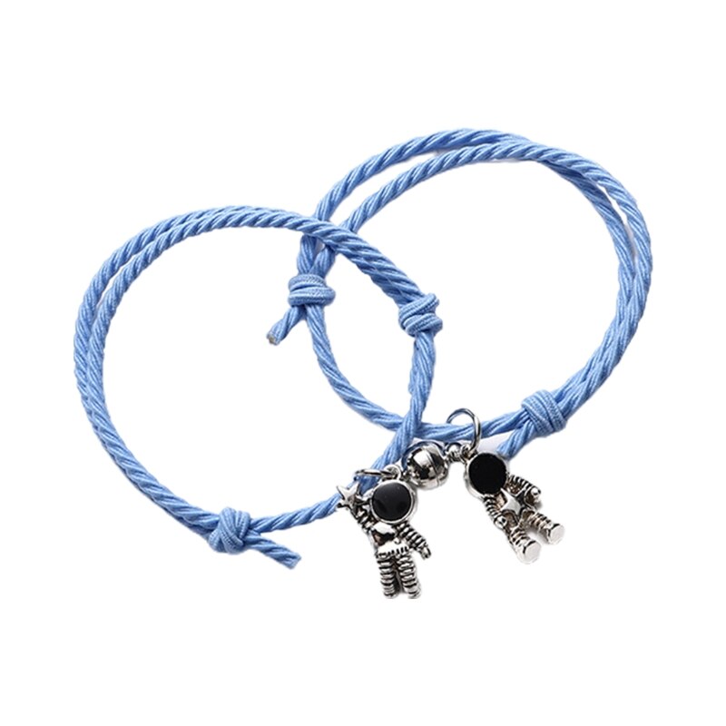 ANGELADY-pulsera de la Amistad minimalista para parejas, Kit de pulsera de distancia magnética trenzada, 2 unidades: Astronaut 2