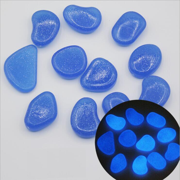100Pcs Decorative Stones Glow in The Dark Rocks, Decorations for Walkways, Gardens, Driveways or Houseplants Glow Rocks: Sapphire