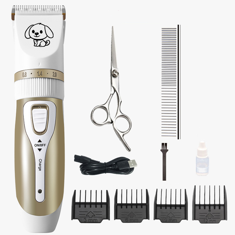 Elektrische Pet Clipper Hond Tondeuses Voor Huisdier/Kat/Hond/Konijn Grooming Haircut Trimmer Scheerapparaat Set Huisdieren draadloze Oplaadbare: Set meal B03