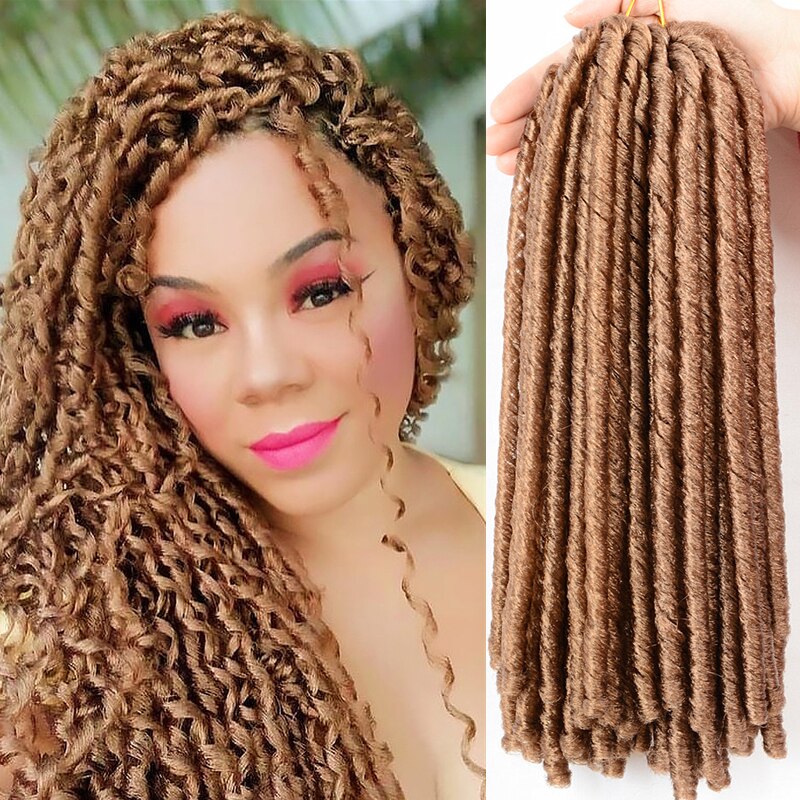 Soft Faux Locs Synthetic Hair 14&quot; 70g Jamaican Crochet Braids hair Full Star Brown Ombre Black Bug for Women Hair Extensions: #27