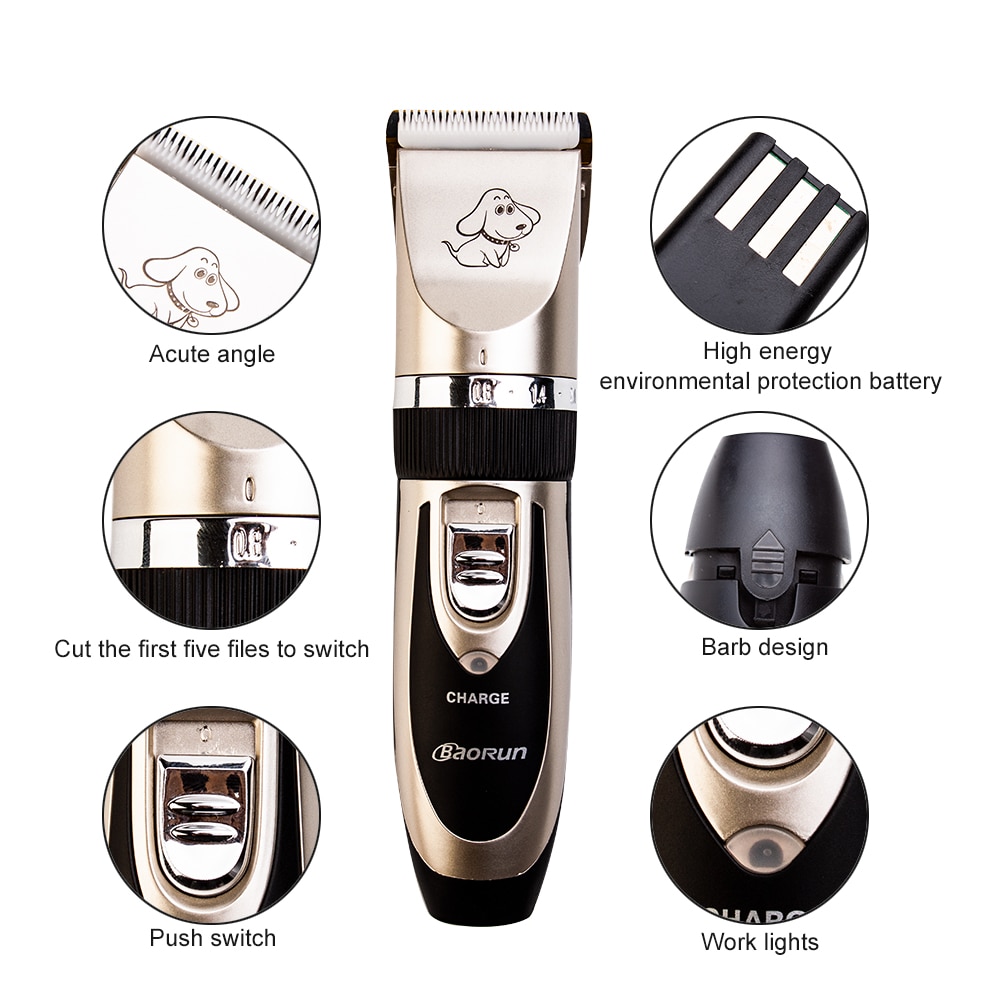 Baorun Pet Dog Hair Trimmer Animal Grooming Clippers Cat Cutter Machine Shaver Electric Scissor Clipper Dog Haircut Machine