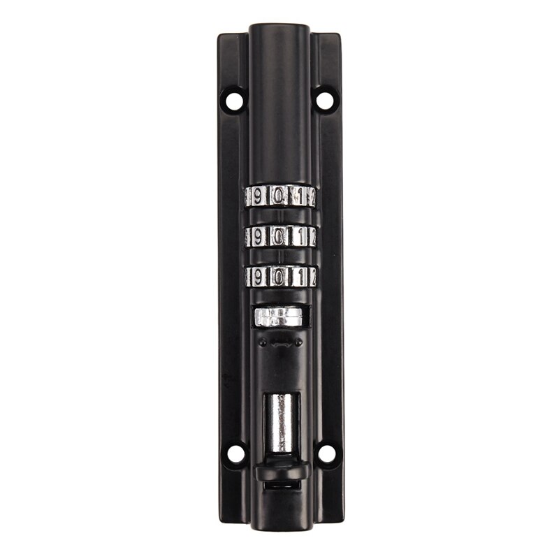 2x Horizontal Horizontal Door Bolt Lock Sliding Combination Code Can Be Reset for Gate Garage Cabinet White &amp; Black