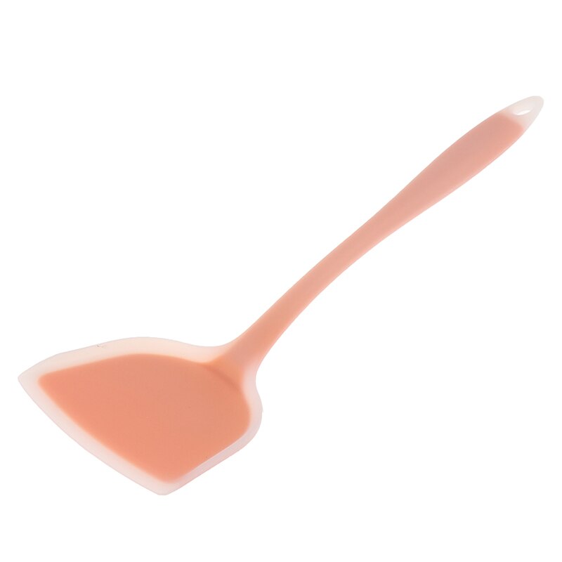 Espátula de silicona para cocina, espátula antiadherente para carne, carne, huevo, pala ancha para Pizza, utensilios de cocina para el hogar, 4 colores: Naranja