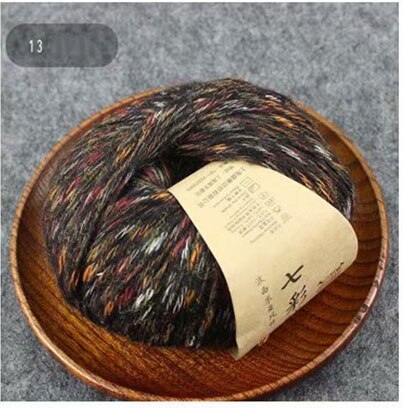 Fil de laine d'alpaga coloré 50g/balle, fil de cachemire moyen et épais pour tricoter, écharpe, manteau: 13