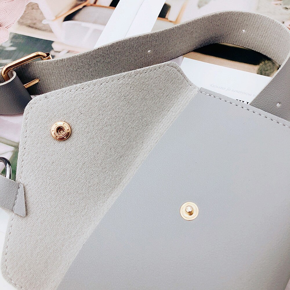 Fanny Pack Vrouwen Riem Tas Lederen Taille Tas Mode Vrouwen Pure Kleur Ring Pu Messenger Schouder Borst Pochete Homem