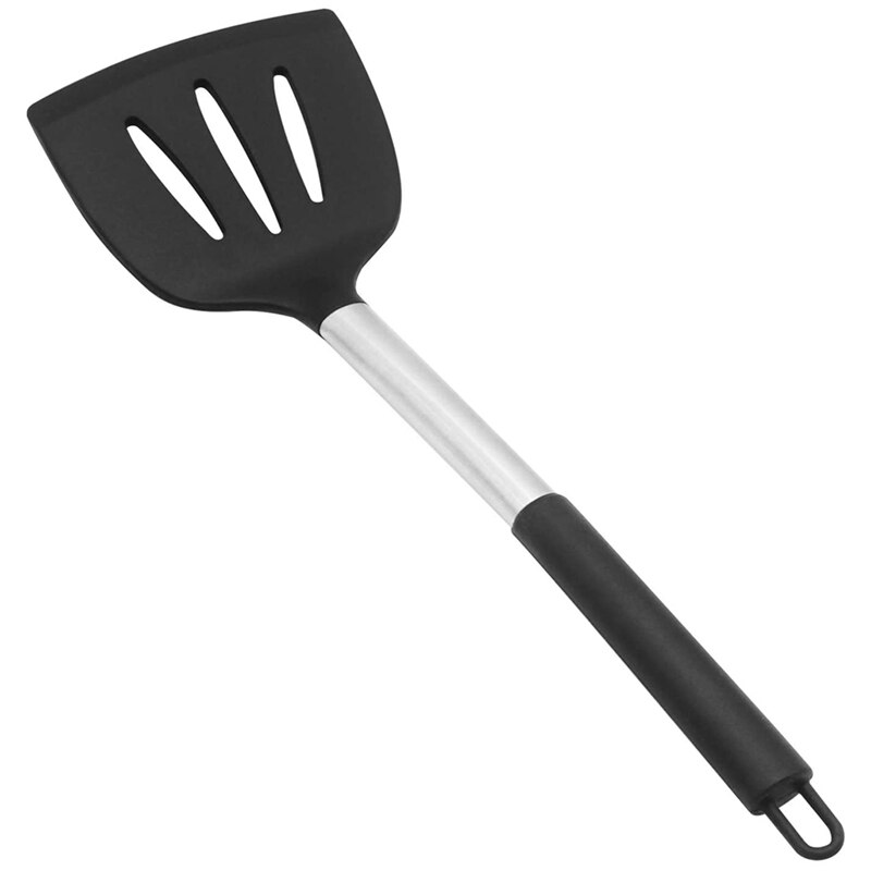 Silicone Nonstick Spatulas, High Heat Resistant to 480°F, Stainless Steel Handle Food Grade Slotted Turner: Default Title