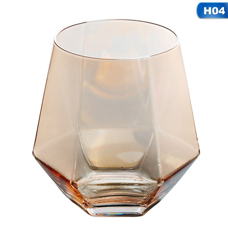 Szkło przezroczyste szklanka diamentowa sześciokątna Whisky koktajl kufel robić piwa gospodarstwa domowego antypoślizgowa szklana filiżanka wody robić mleka kawy: 04
