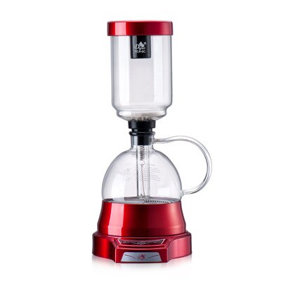 Elektrisk japansk stil vannlås kaffetrakter 3 kopper vakuum kaffemaskin brygger drypp te vannlås glasspottfilter eu oss plugg: Rød / Oss