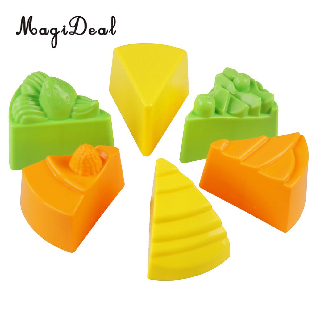 MagiDeal 6Stck Kunststoff Kuchen bilden Sand Lehm bilden Strand Garten Park drinnen Spielzeug für freundlicher Hand-Auge-koordination intelligenz 4x5cm