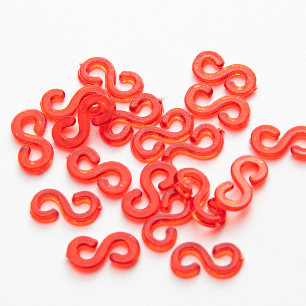 500 Stuks S Clips Voor Kleur Elastiekjes Armband Haken Sluitingen Plastic Connectoren Sieraden Handcrafts Diy Maken Accessoire Kit: Oranje
