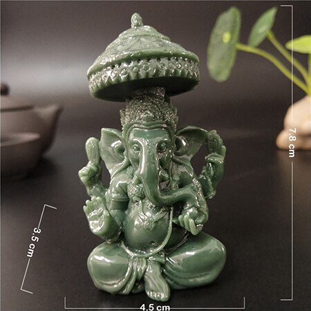 Lord ganesha statue buddha elefant gud skulpturer figurer menneskeskabte jade sten håndværk hjem have dekoration buddha statuer: Grøn 1