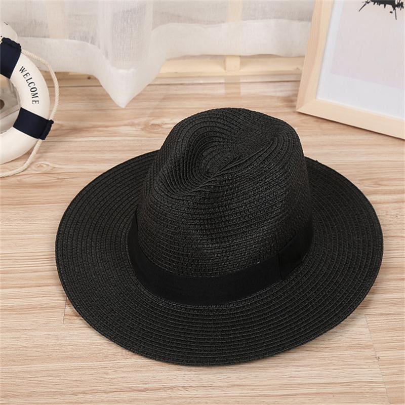 Women's Sun Hat Ribbon Round Flat Top Straw DIY Beach Panama Hat Summer Hats For Women Straw Hats Snapback Gorras