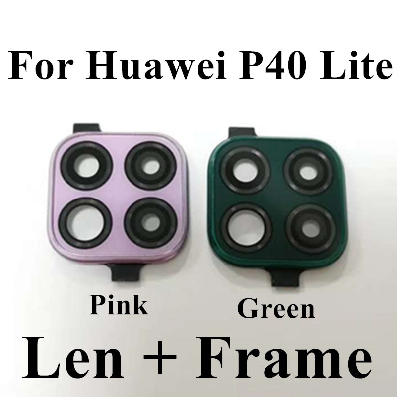 MIXUEWEIQI Original arrière caméra anneau lentille couvercle en verre avec support de cadre pour Huawei P40 Lite pièces de rechange