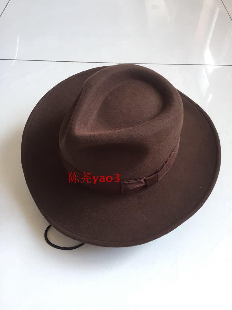 Sombreros de lana para hombre y adulto, sombrero de vaquero de ala ancha, Original, antiarrugas, B-9000
