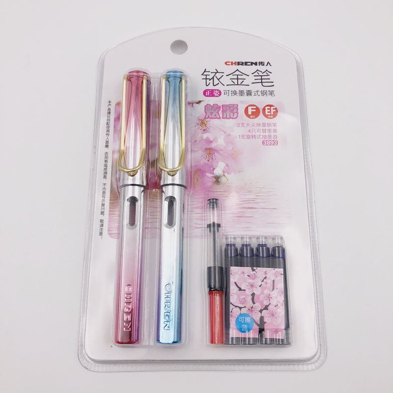 Magic color Fountain Pen Erasable Blue ink Color Gold pen nib F/EF Students office stationery Supplies pens