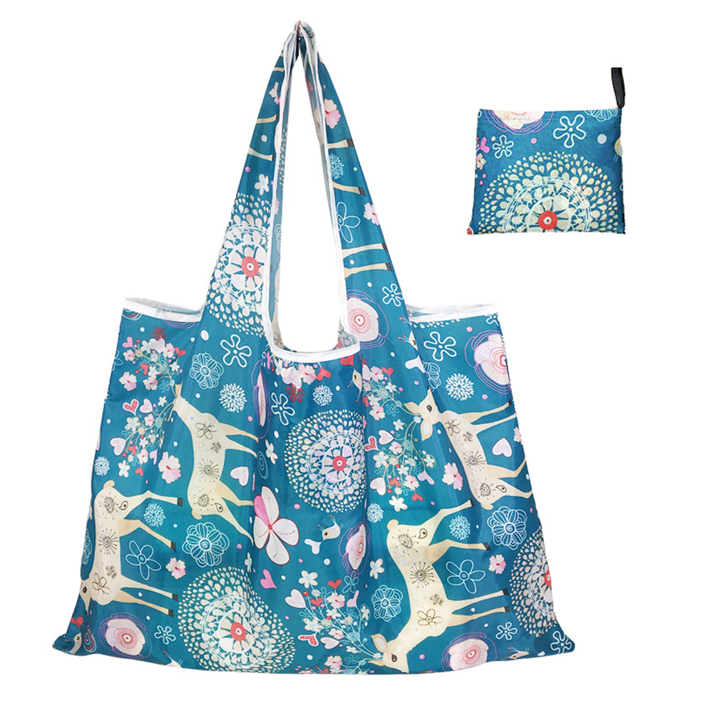 Foldable Shopping Bags Eco Reusable Storage Bags Cartoon Animal Floral Fruit Pattern Sundries Organizer Bags 56x46cm 1PC: 2