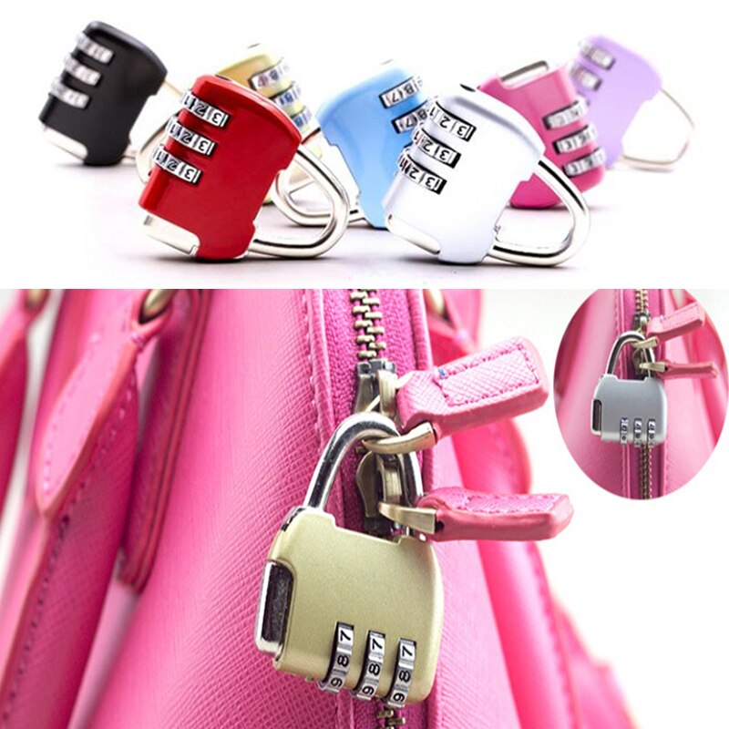 Mini Zinc Alloy Padlock Travel anti-theft Backpack Padlock Small Resettable 3-digit Combination School Bag Password Lock