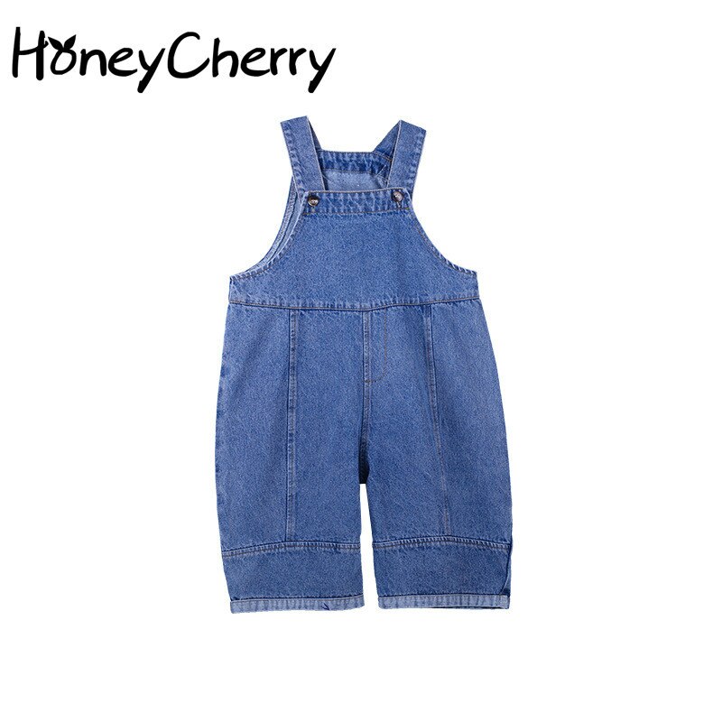 Efterårs overall løse afslappede bukser børne denim bukser baby pige jeans jump suit børn jeans